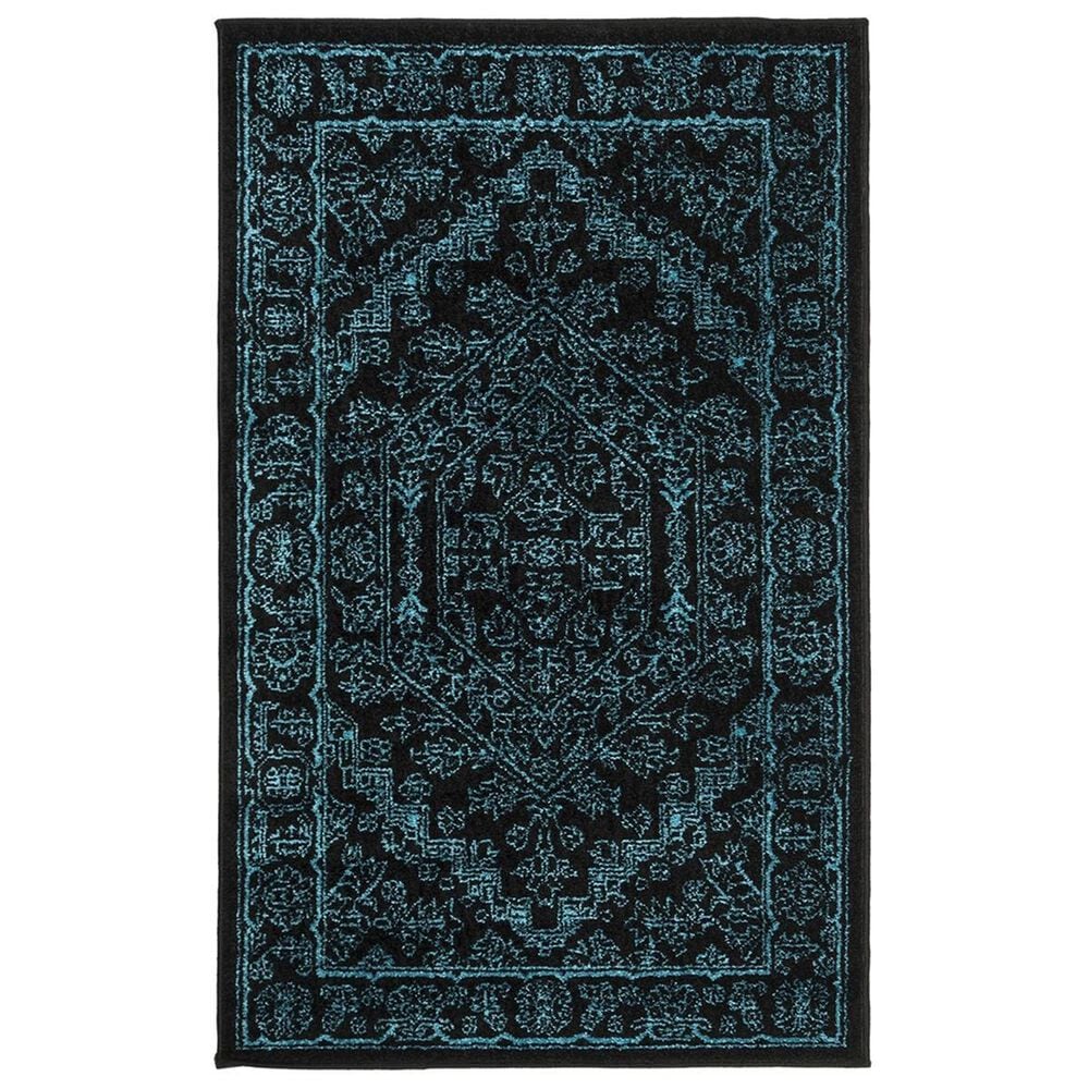 Safavieh Adirondack ADR108K 3" x 5" Black and Teal Area Rug, , large