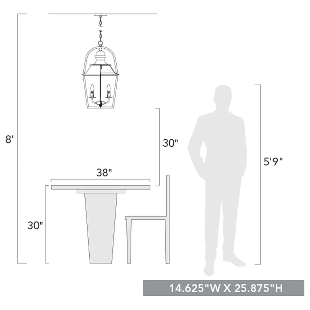 Golden Lighting Christoff 4-Light Pendant in Antique Black Iron, , large