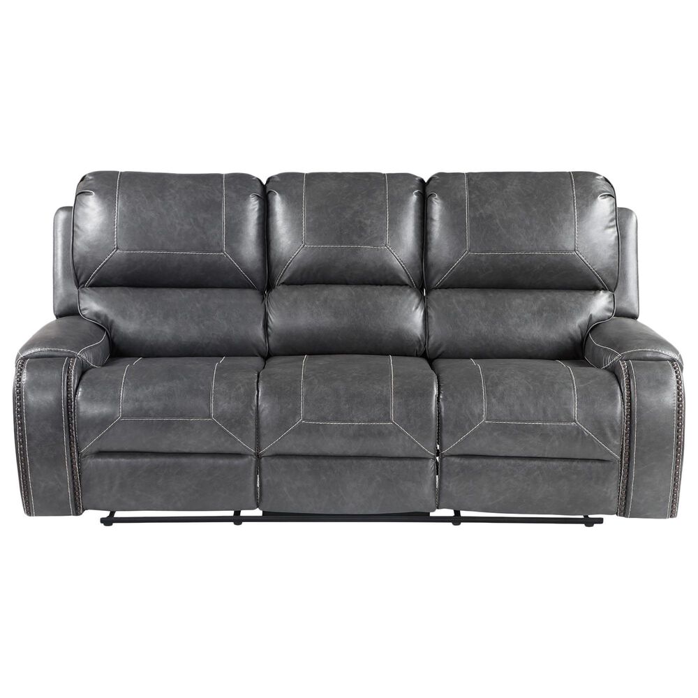 Crystal City Keily Manual Reclining Sofa with Dropdown Table in Dove Grey, , large