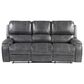 Crystal City Keily Manual Reclining Sofa with Dropdown Table in Dove Grey, , large