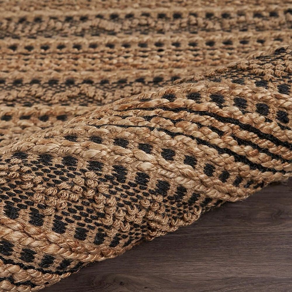 L&amp;R Resources Natural Fiber Striped 9&#39; x 12&#39; Jet Black Area Rug, , large