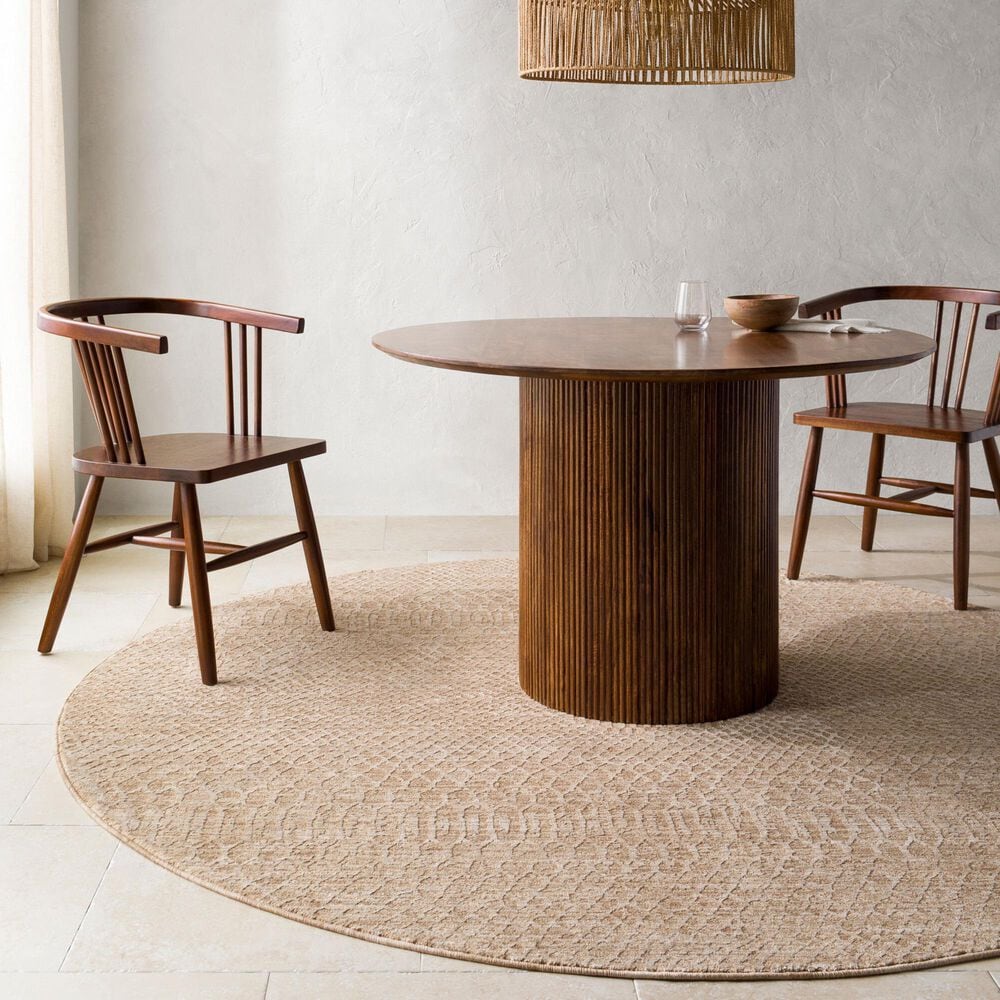 Surya Masterpiece MPC-2302 Beige, Tan and Medium Brown 6&#39;7&quot; Round Area Rug, , large