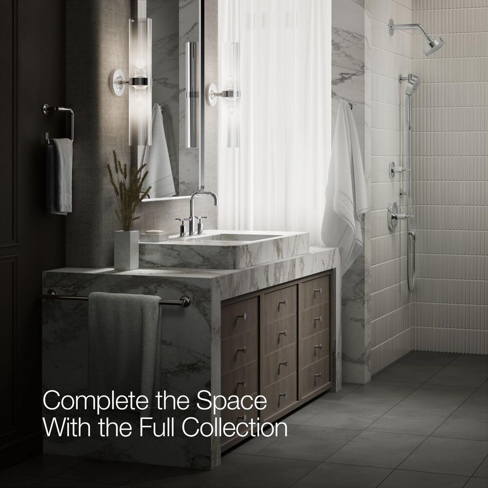 Kohler Purist Widespread Bathroom Sink Faucet with Cross Handles and High Gooseneck Spout in Polished Chrome, , large