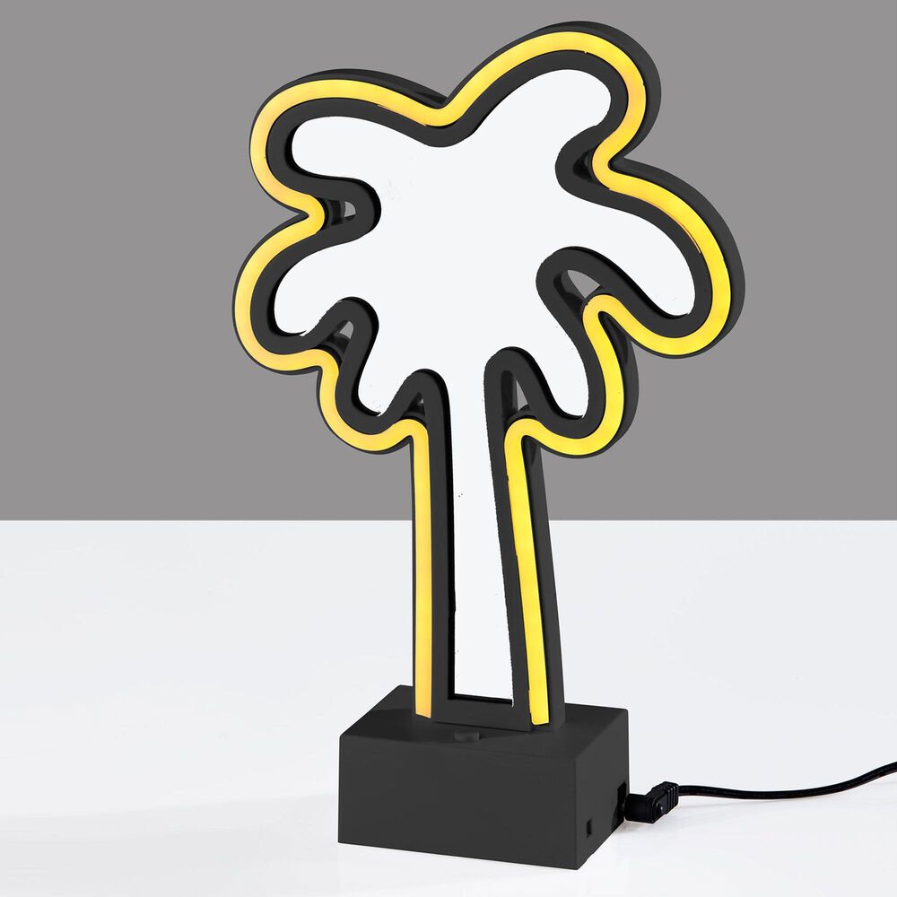 Adesso Infinity Neon Palm Tree Lamp in Black, , large