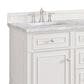 James Martin Vanities Lorelai 60" Double Vanity in Bright White with 3 cm Carrara White Marble Top, , large