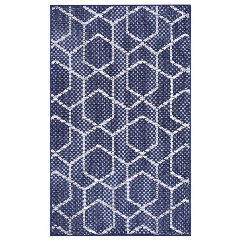 Nourison Horizon HOZ01 Navy 3" x 5" Indoor/Outdoor Area Rug, , large