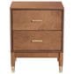 Baxton Studio Mandolin 2-Drawer Nightstand in Ash Walnut and Gold, , large