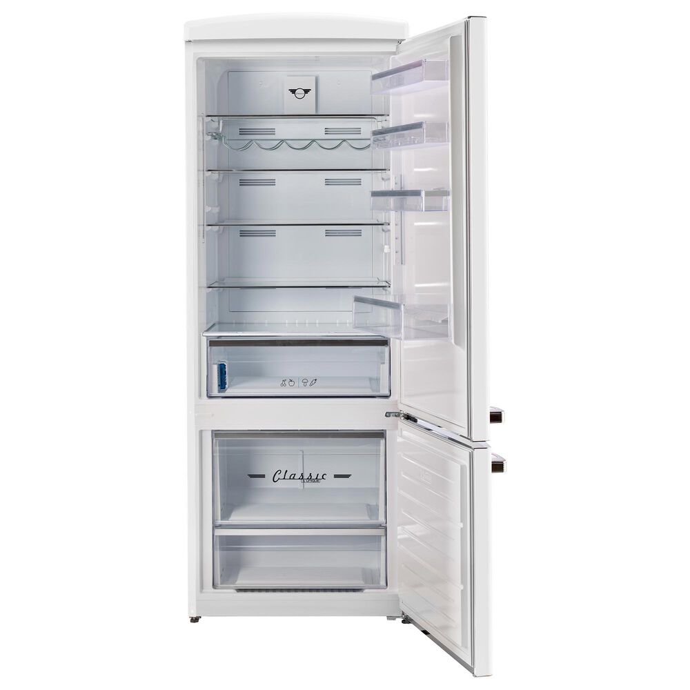 Unique Appliances Classic Retro 17 Cu. Ft Bottom Mount Refrigerator in Marshmallow White, , large