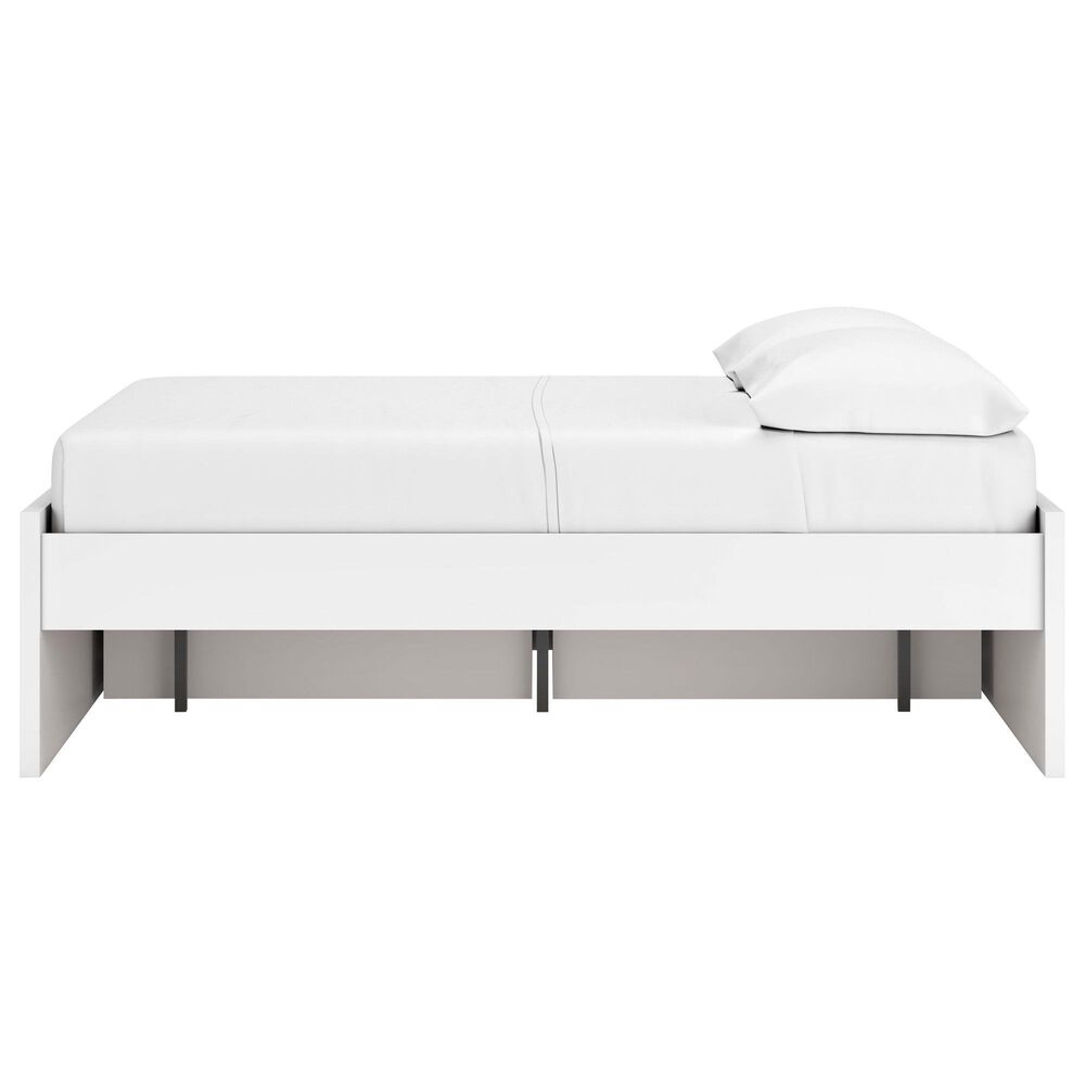 Ashley Onita Full Platform Bed with No Headboard and 1 Side Storage in White, , large