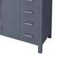Lexora Home Jacques 84" Double Bathroom Vanity in Dark Grey with 2 cm White Carrara Marble Top and Rectangular Sinks, , large
