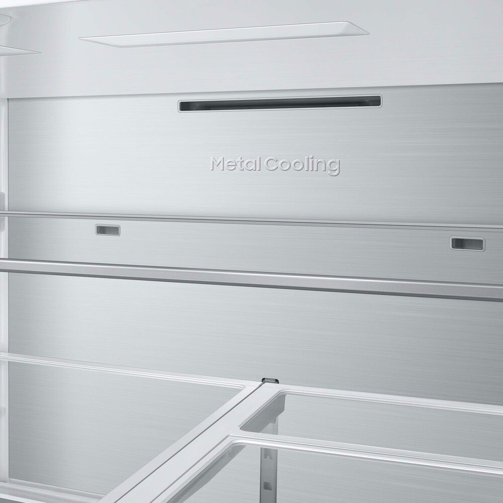 Samsung Bespoke 29 Cu. Ft. French Door Refrigerator with White Glass Family Hub Panel Included - Additional Panels Sold Separately, , large