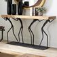 TimberHaus Atlas Small Console Table in Natural and Black, , large