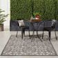 Nourison Aloha 3"6" x 5"6" Grey and Charcoal Indoor/Outdoor Area Rug, , large