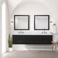 Lexora Home Castor 80" Double Bathroom Vanity in Black with 2 cm White Carrara Marble Top and Rectangular Sinks, , large