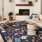 Rifle Paper Co Perennial Strawberry Fields 5"3" x 7"8" Black Area Rug, , large