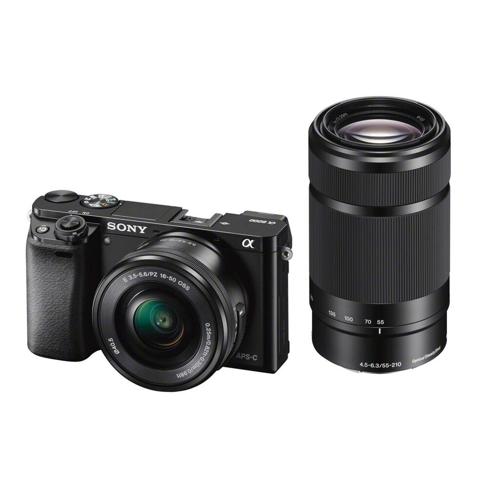 Sony Alpha A6000 Mirrorless Camera with 16-50mm and 55-210mm Lenses, , large