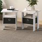HOMLUX 2-Piece 1-Shelf End Table with Bin Drawer in White, , large