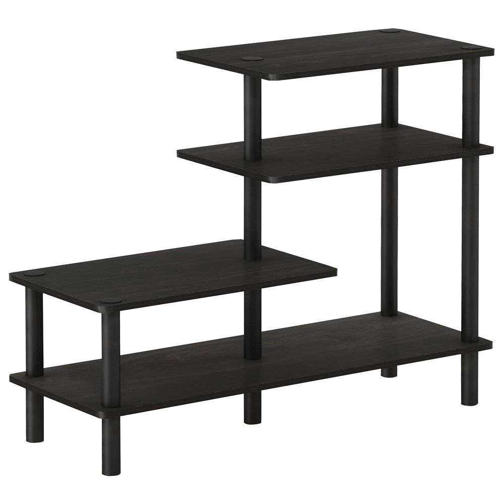 HOMLUX Turn-N-Tube 3-Tier Side Display Rack in Espresso and Black, , large