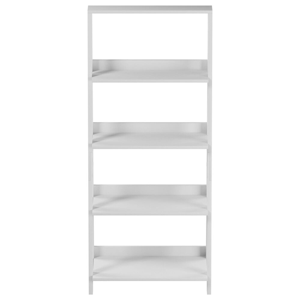 Timberlake Lavish Home 4-Shelf Ladder Bookcase in White, , large
