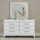 Belle Furnishings Reflections 6-Drawer Dresser and Mirror in Pearl White and Rhinestone, , large