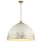 Golden Lighting Alison 8-Light Pendant with Antique Ivory Shade in Vintage Gold, , large