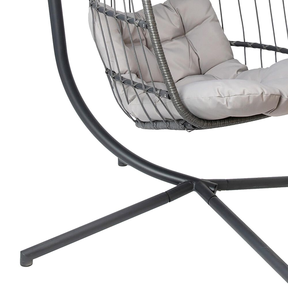 Flash Furniture Cleo Patio Hanging Egg Chair in Gray NFM