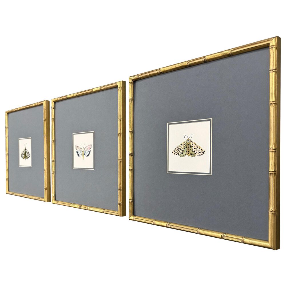 Paragon 17" x 17" Pastel Moths I Wall Art in Green (Set of 3), , large
