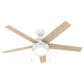 Hunter Anslee 52" Ceiling Fan with LED Lights in Fresh White, , large