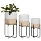 Maple and Jade Indoor/Outdoor Planter with Removable Stand in White, Light Brown, Gray and Matte Black (Set of 3), , large