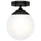 Hunter Hepburn 1-Light Semi-Flush Mount in Matte Black, , large