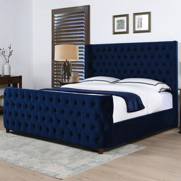 Jennifer Taylor Home Brooklyn King Panel Bed in Navy Blue, , large