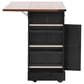 HOMLUX 53" Kitchen Island with Two Tempered Glass Cabinet Door in Black, , large