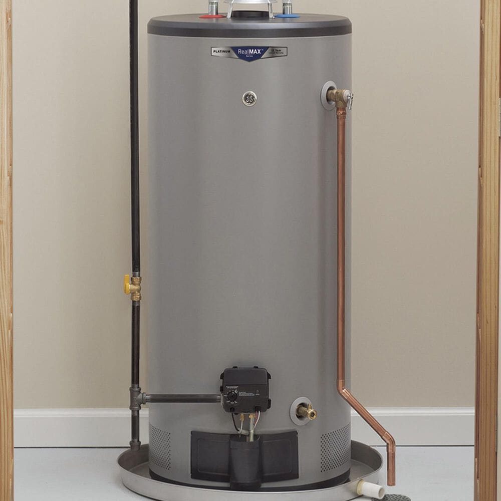 GE Appliances RealMAX Choice 50-Gallon Short Natural Gas Atmospheric Water Heater in Gray, , large