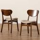 Baxton Studio Katya Side Chair with Sand Cushion in Walnut Brown (Set of 2), , large