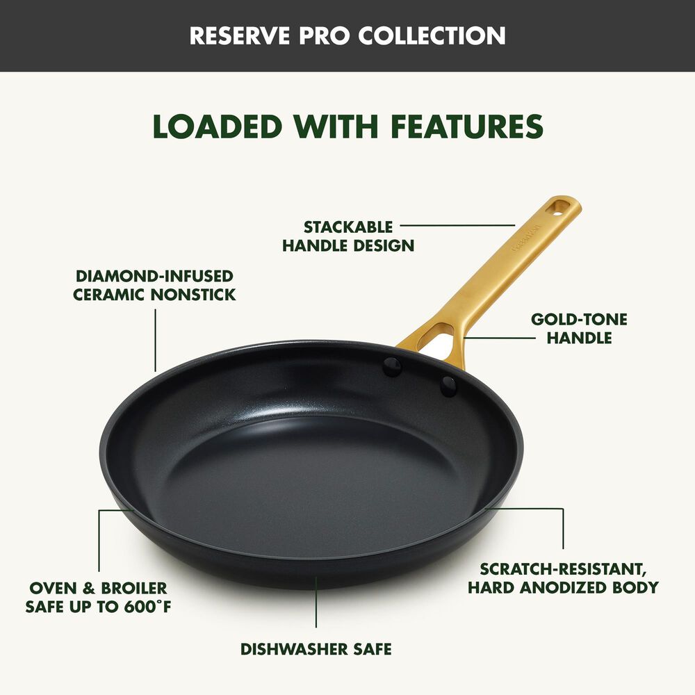 Green Pan Reserve Pro 8" Open Frypan in Black, , large