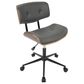 Lumisource Lombardi Desk Chair with Grey Cushion in Walnut and Black, , large