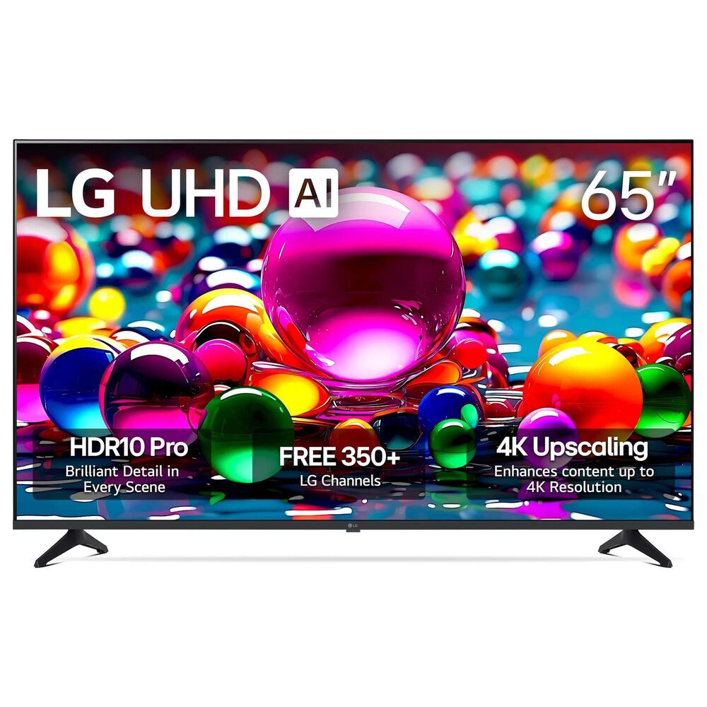 LG 65" Class UA77 4K UHD AI - Smart TV with 2.1 Channel Soundbar System in Black, , large