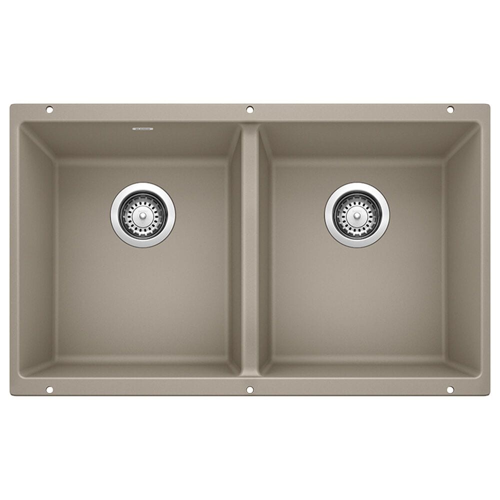 Blanco Precis 30" Equal Double Bowl Kitchen Sink in Truffle, , large