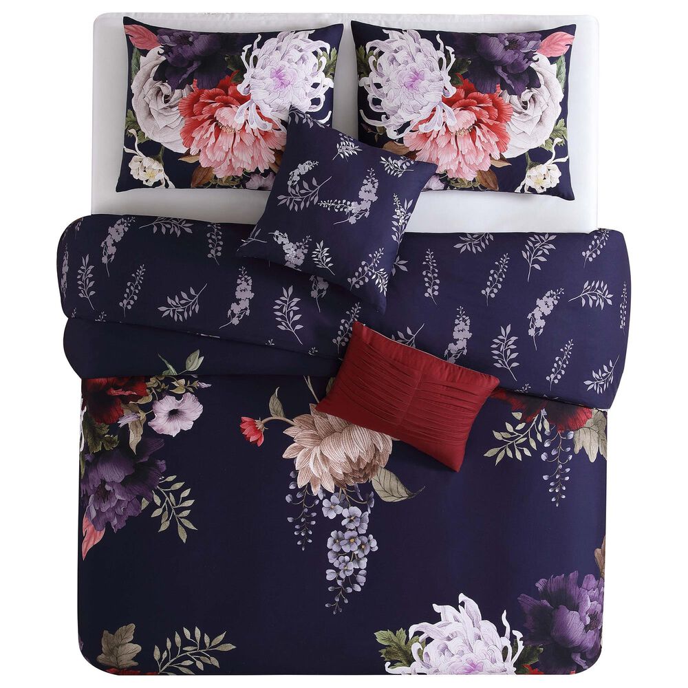 BEBEJAN Garden 5-Piece King Comforter Set in Purple, , large