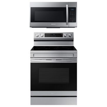 Samsung 2-Piece Kitchen Package with 6.3 Cu. Ft. Electric Range and Microwave in Stainless Steel, , large