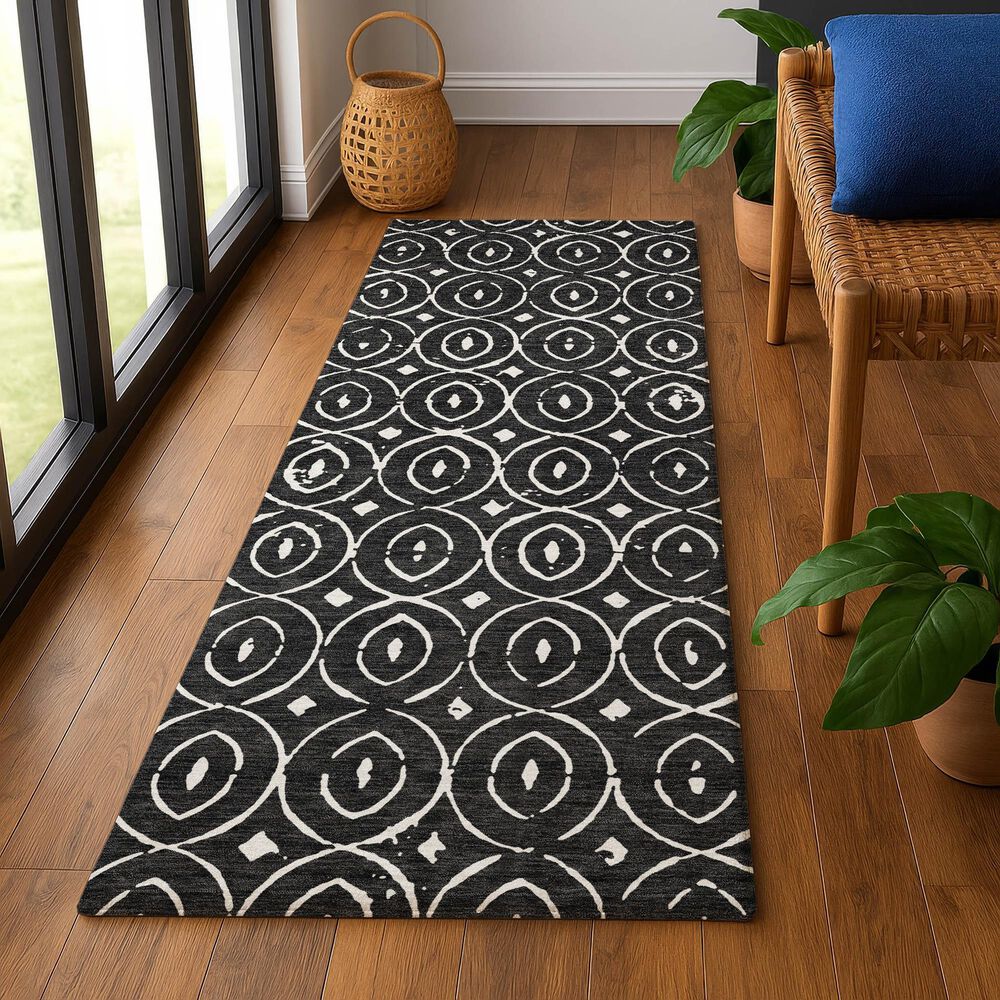 Dalyn Rug Company The Reserve TR12 Black 2&#39;3&quot; x 7&#39;6&quot; Indoor/Outdoor Runner, , large