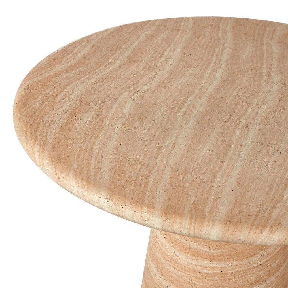 Four Hands Janice 48&quot; Round Pedestal Dining Table in Faux Travertine , , large