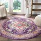Safavieh Monaco MNC243P-5R 5" x 5" Round Violet/Fuchsia Area Rug, , large