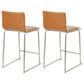 Lumisource Mara Counter Stool with Camel Cushion in Stainless Steel (Set of 2), , large