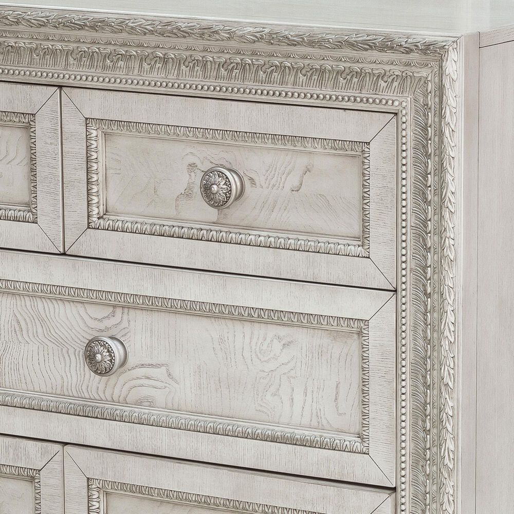 Pulaski Furniture Corp Camila Dresser and Mirror in White and Silver, , large