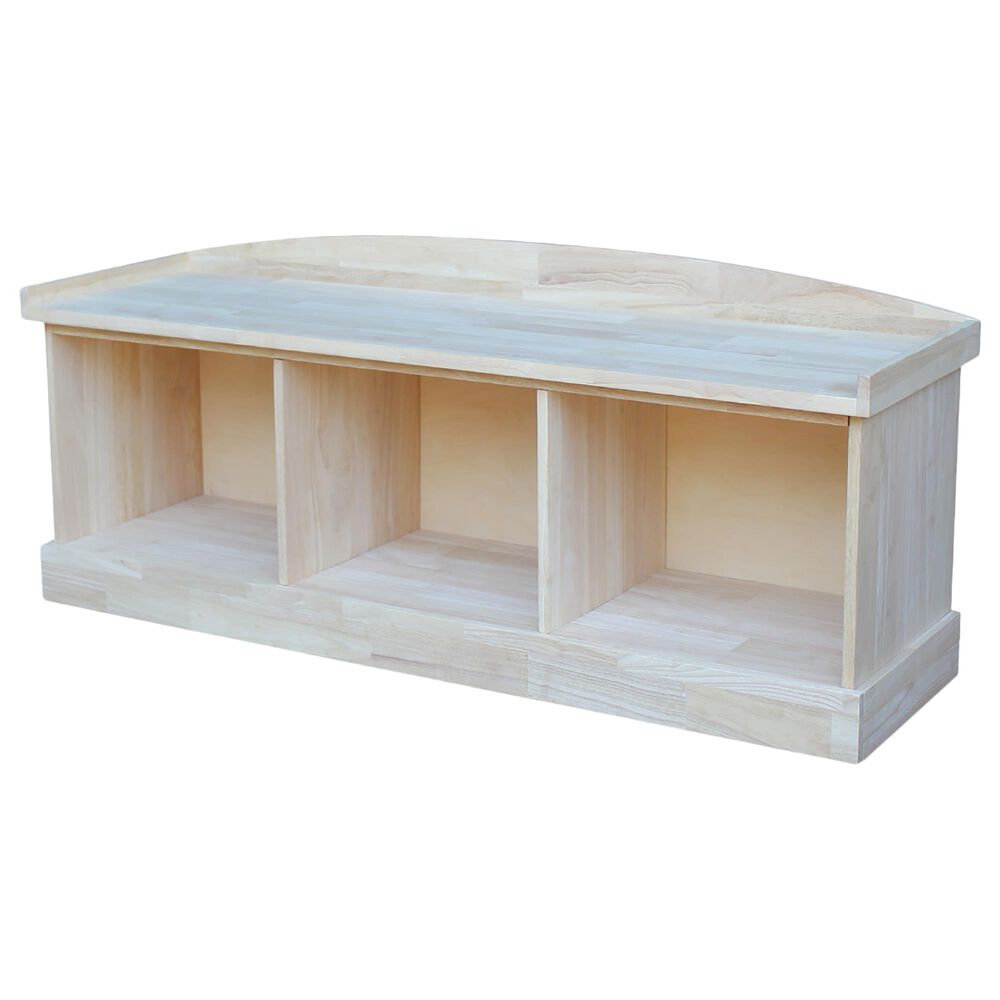 International Concepts Storage Bench in Unfinished, , large