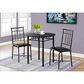 Monarch Specialties 3-Piece Round Dining Set in Black, , large