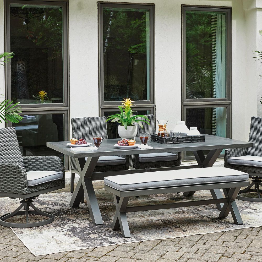 Ashley Elite Park Patio Bench in Gray, , large