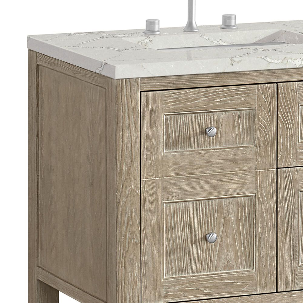 James Martin Vanities Breckenridge 60" Double Bathroom Vanity in Whitewashed Oak with 3 cm Eternal Jasmine Pearl Silestone Top, Rectangular Sinks and FreePower Wireless Charger, , large