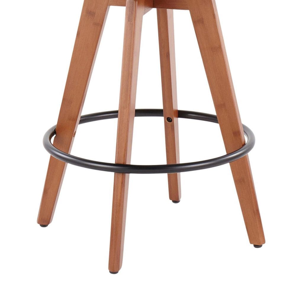 Lumisource Cosmo Swivel Counter Stool with Blue Noise Cushion in Walnut and Black, , large